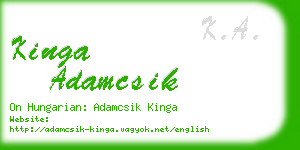 kinga adamcsik business card